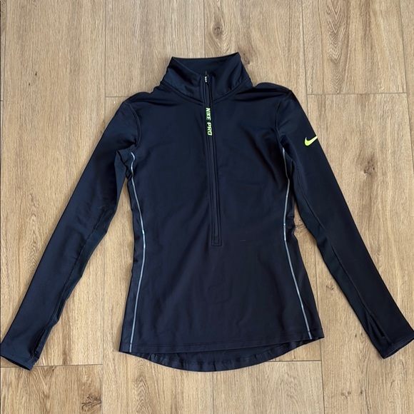 Nike Pro Black Half-Zip Dri-Fit Top, Size S - Picture 1 of 8